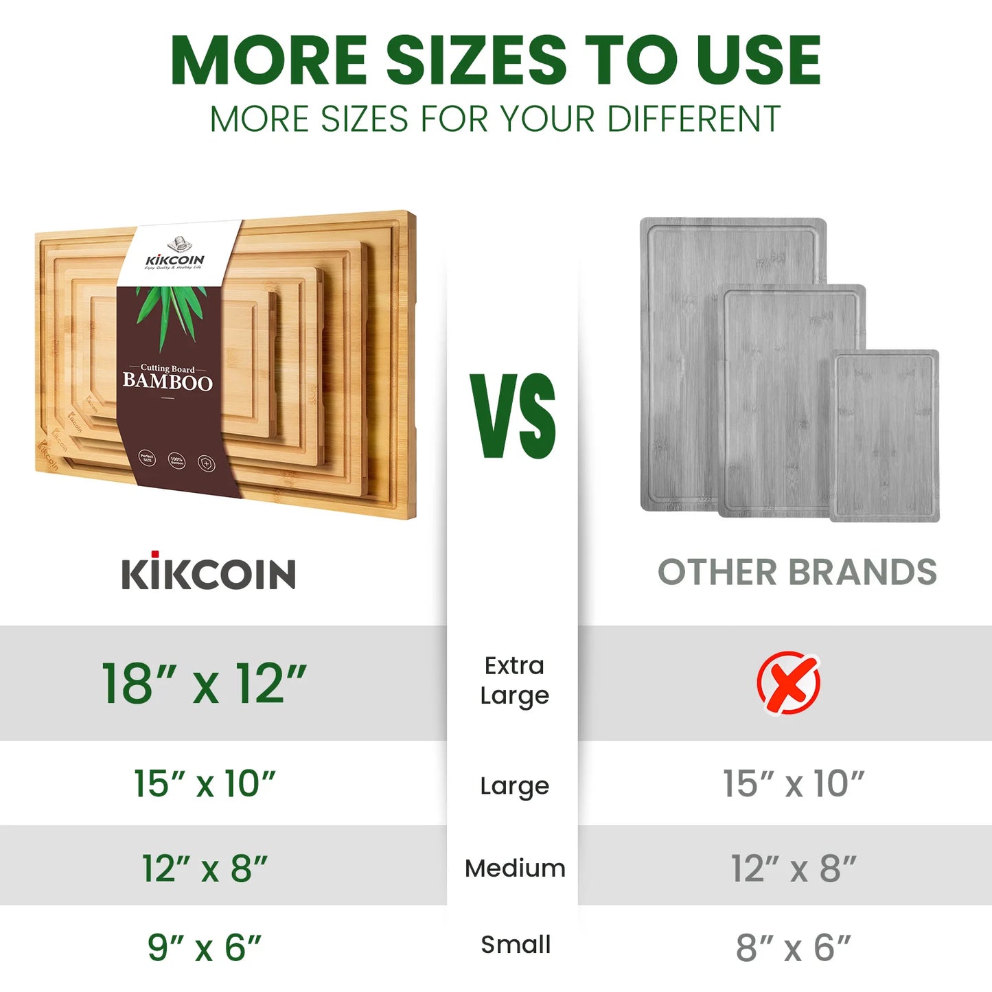 Kitchen bamboo cutting board set