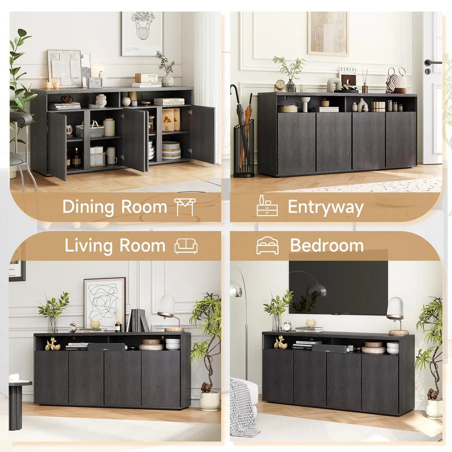 Buffets Cabinet 63" Kitchen Storage