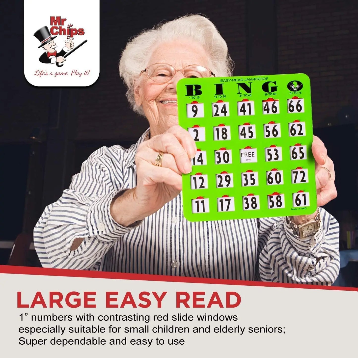 Proof Easy-Read Large Fingertip Bingo Cards